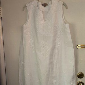 White Sleevless Beach  Dress